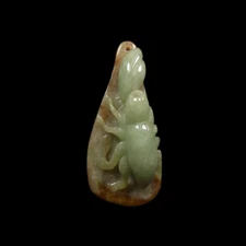 Certified Grade A 100% Natural Brown Green Jade Jadeite Pendant Scorpion Z03613