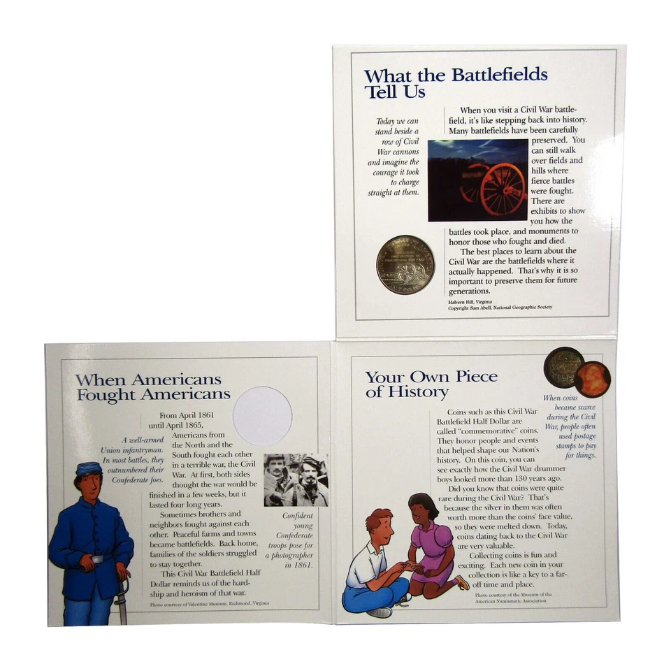 🇺🇸 1995-S Young Collector's Edition Civil War Battlefield Clad Half Dollar USA - Image 4 of 4