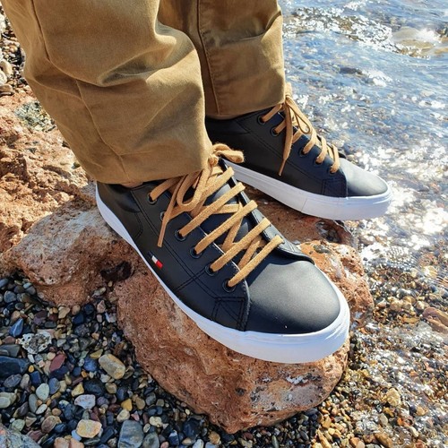 Les Lacets Français. Lacets plats et épais. Sneakers, Coton. Marron Chameau. - - Picture 7 of 8