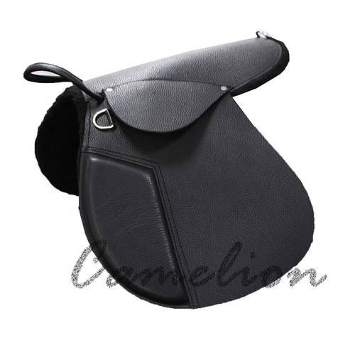 New High Quality Leather Saddle Pad Flock Padded with Faux Sheepskin size12" 14" New High Quality Leather Saddle Pad Flock Padded with Faux Sheepskin size12" 14"