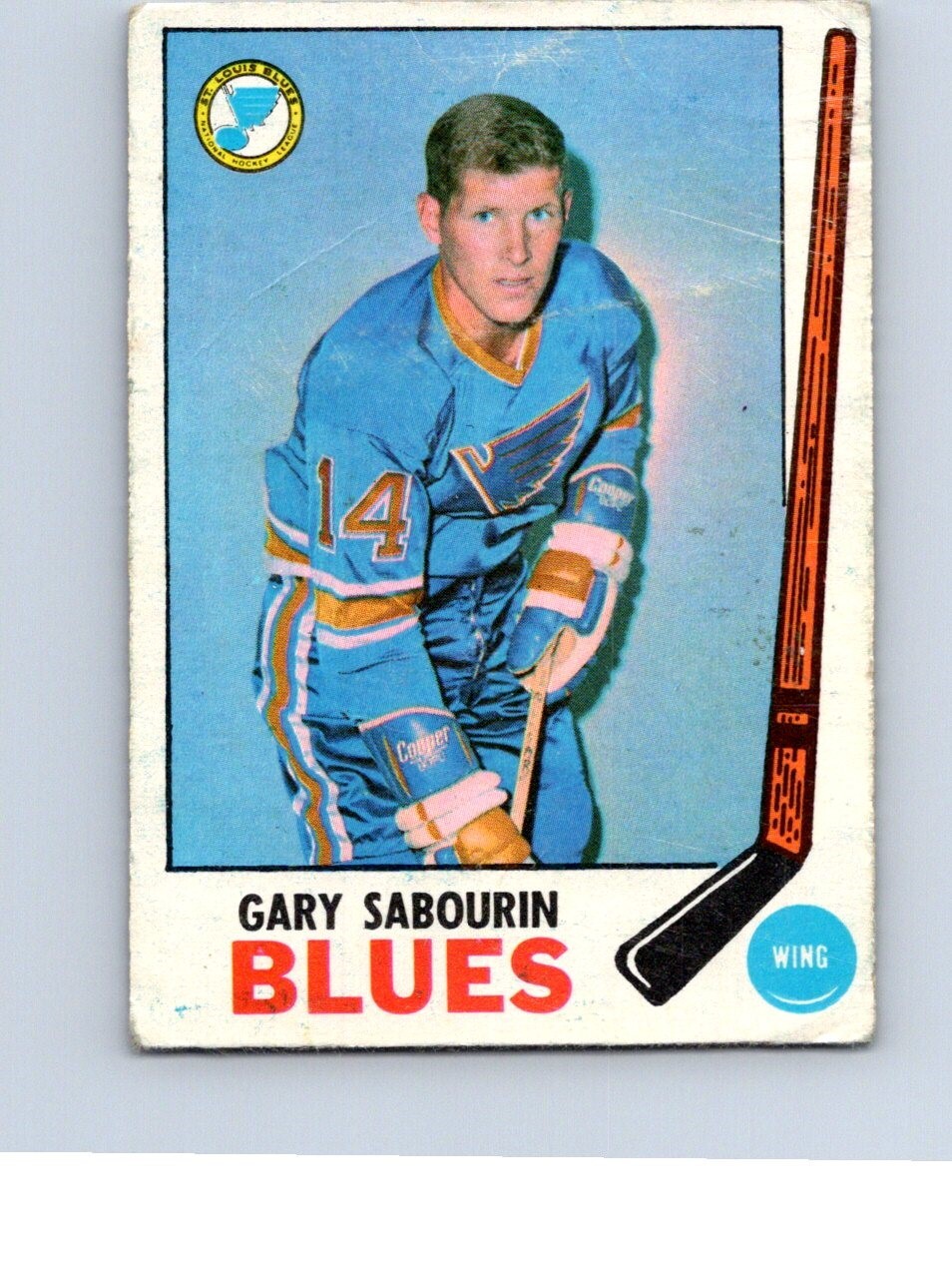 VINTAGE HOCKEY CARD O-PEE-CHEE 1969 ST-LOUIS BLUES GARY SABOURIN  NO73