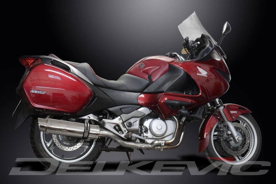 本田 NT700V Deauville 2006 - 2015 一脚蹬 14 英寸圆形不锈钢排气消声器套件 — 第 4/4 张图片