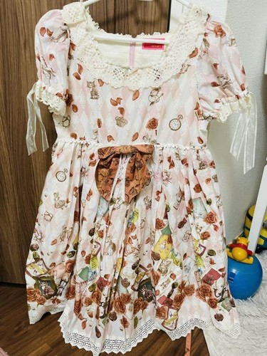 Baby, The Stars Shine Bright One Piece With Hair Clip Alice Pattern Short Sleeve - Picture 2 of 6