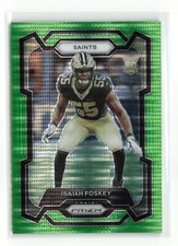 ISAIAH FOSKEY #373 2023 PANINI PRIZM SAINTS NEON GREEN PULSAR