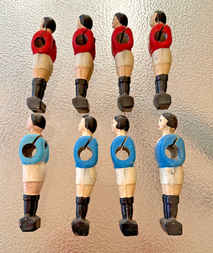 Rene Pierre 14mm Foosball 8 Men Metal 4- Red & 4- Blue VINTAGE - Picture 6 of 17
