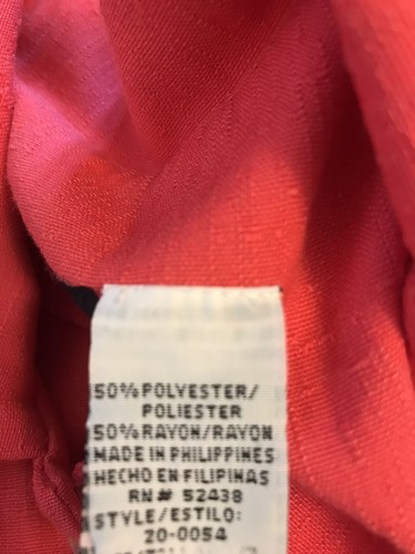 Womens Medium dress pink coral textured long button down a-line short sleeve - Picture 9 of 10