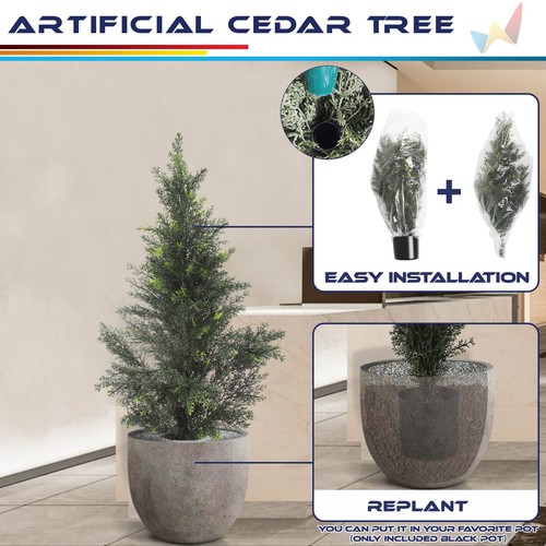 2 Packs Christmas Tree with Pot Bushy Artificial Tree Festive Home Decor 4/5/6ft - Picture 47 of 113