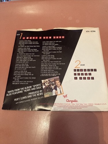 Huey Lewis And The News-I Want A New Drug Vinyl 45 Record 1983 With Photo Sleeve - Picture 3 of 6