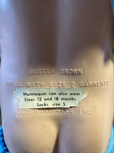 VTG BUSTER BROWN 32" Mannequin 1950-60s OLE KING COLE CO. Clothing Store - Picture 6 of 18
