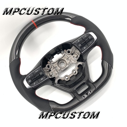 Black Real Carbon Fiber Steering Wheel fit For KIA K3 K5 2021 2022 2023 2024 25 - Picture 2 of 8