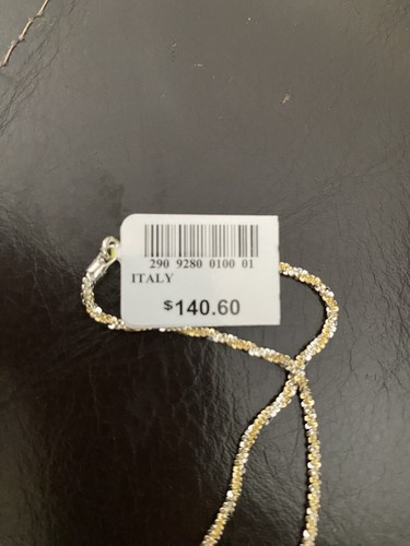 24k Gold Plated Sterling Silver Twist Chain 18 inches - Italy - List $140 - Picture 7 of 8