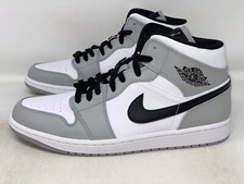 Nike Air Jordan 1 Retro Mid Light Smoke Grey 4-14 Black White 554724-092