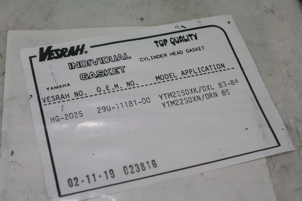 JUNTA CULATA YAMAHA TTR230 TTR225 XT225 YFM225 YTM225 VESRAH JAPÓN Foto 2 de 2