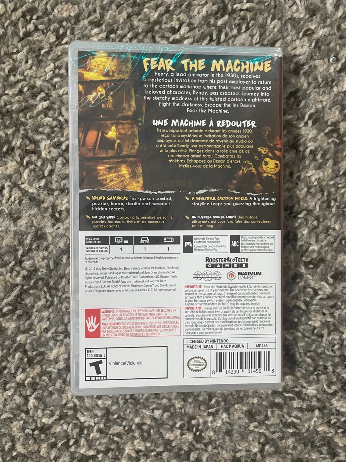 Bendy and the Ink Machine Nintendo Switch New, Sealed, GameStop Exclusive eNotary