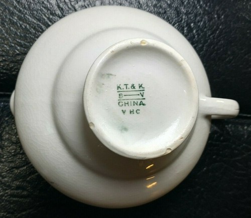 Vintage weiße Sauciere von KT&H Crackle Gold vergoldet 4-1/2"x2-1/2" (8oz) - Bild 4 von 4