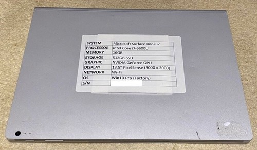 Microsoft Surface Book 13.5" i7 i7-6600U 16GB 512GB SSD - Imagen 2 de 4