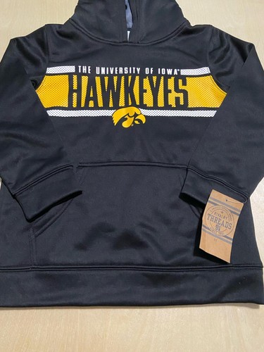 Iowa Hawkeyes Rivalry Hoodie Kids Size Small Sweatshirt Pullover Black Pockets - Picture 2 of 11