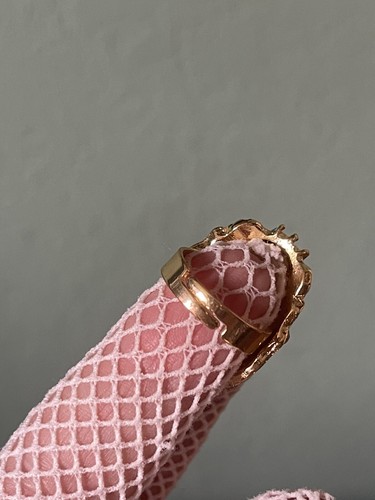Theatre Mask 1.2” Zircon Crystal Enamel Ring Vintage Adjustable starting size 6 - Picture 8 of 12