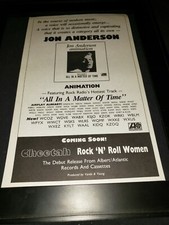 Jon Anderson Animation Rare Original Radio Promo Poster Ad Framed!