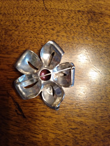 Vintage Judith Jack - große Sternenblume Markasit/Sterling/Amethyst Brosche - Bild 13 von 16