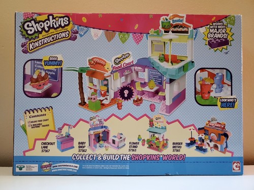 NIB Shopkins Kinstructions Deluxe Food Court w/ 8 buildable figures 334 pcs New - Picture 2 of 2