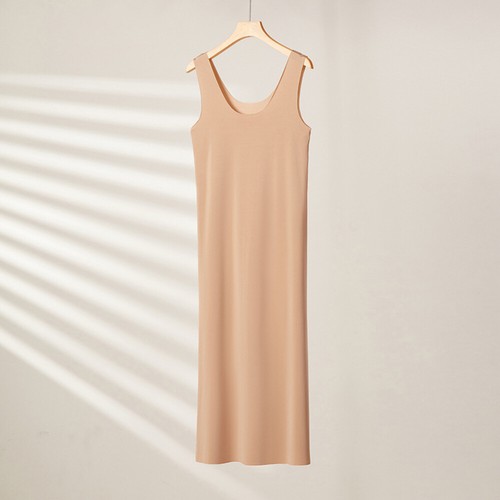 Lady Slips Dress Ice Silk Under Dress Tank Dress Anti-Static Seamless Comfort - Picture 11 of 19
