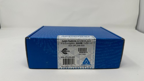 Aegis Padlock 3 A25-3PL256-500 500GB USB Pin Secured External HDD Hard Drive - Picture 5 of 5