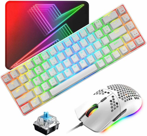60% Mechanical Gaming Keyboard and 6400DPI Mouse and Mat Set Wired RGB Backlit - Picture 16 of 18