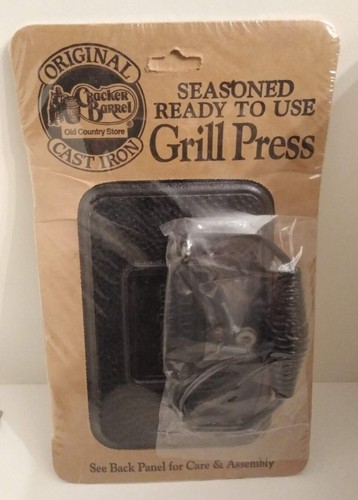 Lodge Cracker Barrel Cast Iron Grill Press W/ Grip Spiral Handle,6.75 x 4.5 in - Picture 1 of 3