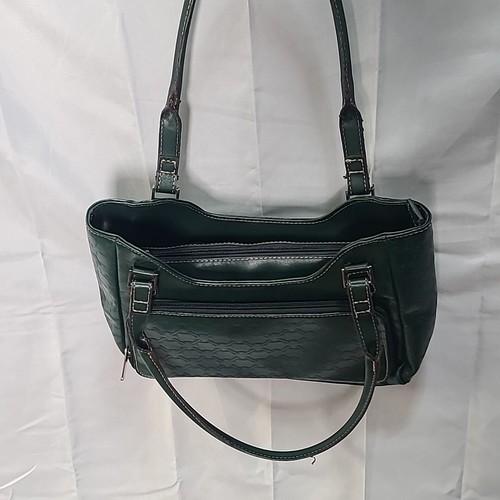 Liz Clairborne Crazy Horse Dark Green Vintage Handbag - Picture 5 of 14