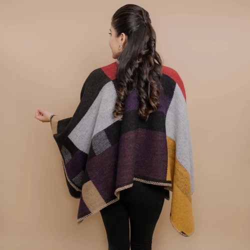 Cálido Poncho Mantón Envoltura Suave Elegante y Cálido para Cada Ocasión - Imagen 3 de 5
