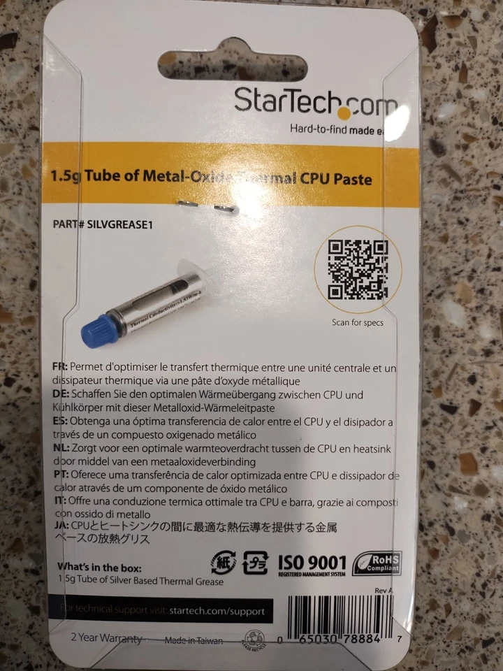 StarTech Silver Grease 1 Thermal Paste 1.5 Grams - Image 2 of 2