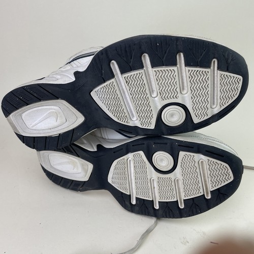 Scarpe da corsa Nike Air Monarch IV da uomo taglia 10 415445-102 bianche blu navy - Foto 5 di 7