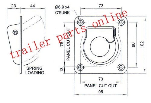 Lashing Ring Spring Loaded Recessed Tie Down Truck Trailer Ute Tray 4x4 - Picture 3 of 3