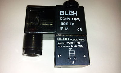 Pneumatik Ventil 2/2  IG1/4'' 12 Volt ET2V025-08-12VDC-BLCH