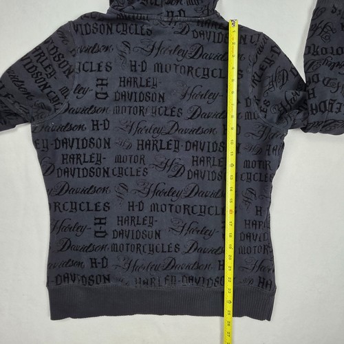 Harley-Davidson Hoodie Damen Gr. XL Schwarz Full Zip AOP Kapuze Biker - Bild 11 von 14
