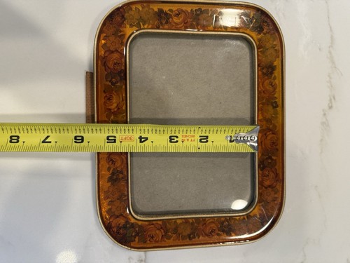 VTG Bucklers Enamel Picture Photo Frames Swivel Back Floral -Total 2 - Picture 8 of 9
