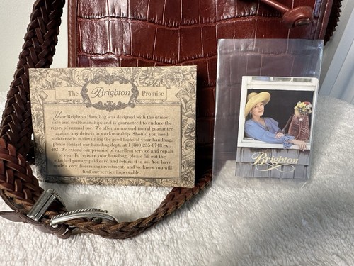 VINTAGE BRIGHTON GELDBÖRSE LACKLEDER KROKO-PRÄGUNG & GEFLOCHTENER RIEMEN # 446989 - Bild 6 von 8