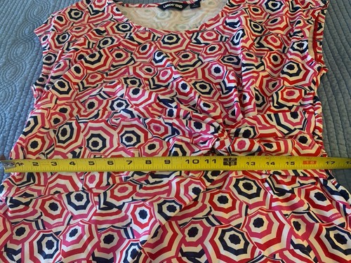 Lands’ End Women's Cap Sleeve Twist Front Umbrella Print NEW L Dress Size Large - Picture 10 of 18
