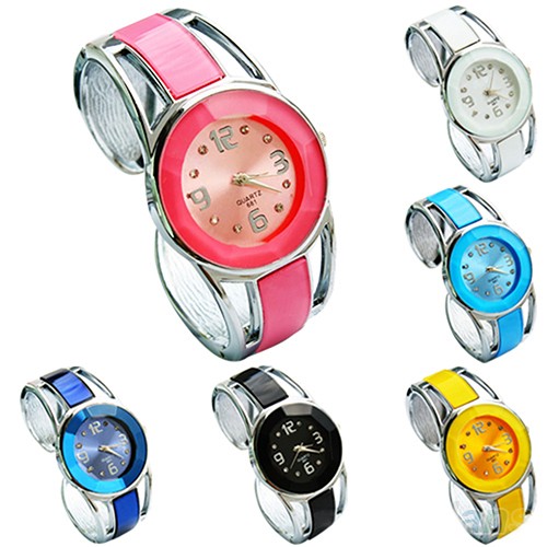 Damen Mode Öffnung Ende Quarz Analog Rund Gehäuse Armband Armreif, Armbanduhr - Bild 3 von 25