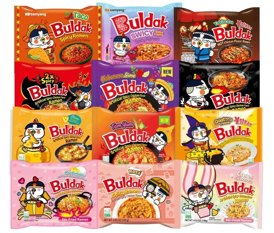 12 Pack - Samyang Buldak Spicy Chicken Flavor Ramen Variety Pack