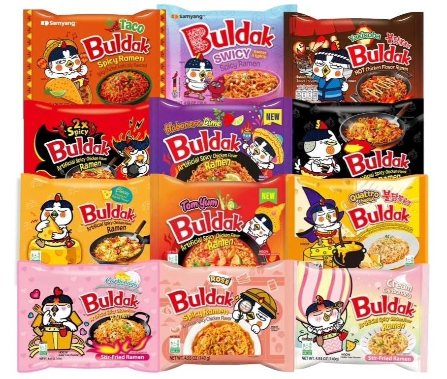 12 Pack - Samyang Buldak Spicy Chicken Flavor Ramen Variety Pack