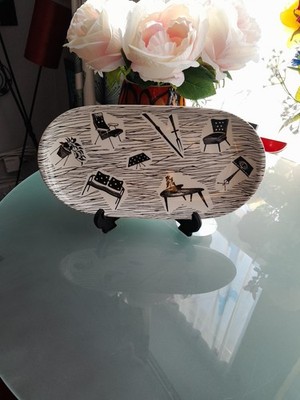 METROFÖRMIGE SANDWICHPLATTE HAUSFRAU VON RIDGEWAY POTTERIES NEUWERTIG VINTAGE ZUSTAND