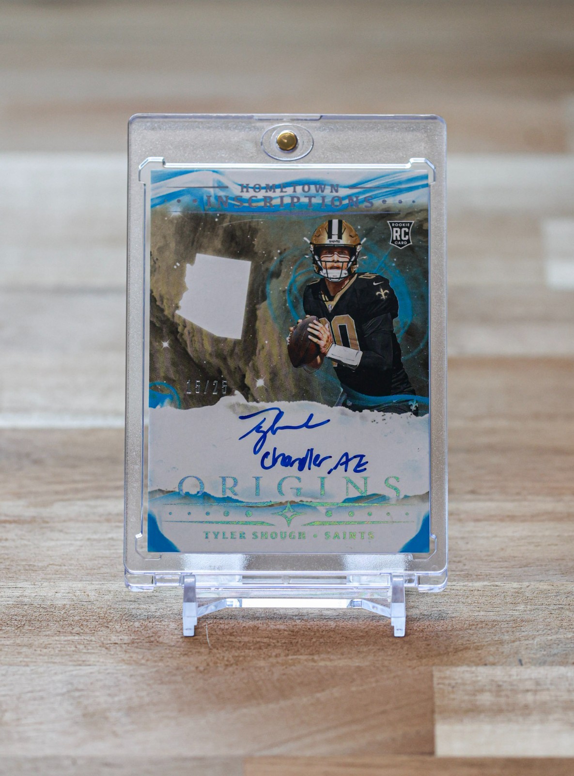 2025 Panini Origins Tyler Shough Hometown inscriptions Auto Turquoise 15/25 Rare