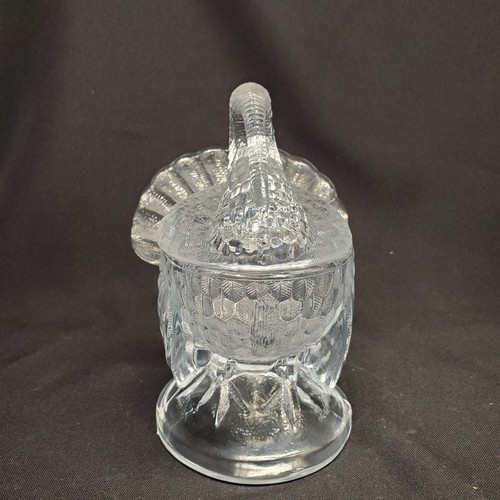 Vintage L.E. Smith Glass 2 pezzi Tom Turkey vetro trasparente #207, Smith Mark sul fondo - Foto 5 di 17