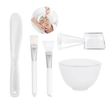 Silicone Mixing Bowl Set, 5 Piece DIY Mixing Kit, contains silicone bowl, bru...