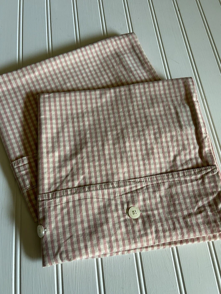 Nautica Pink Sands Gingham Fitted Sheet & Pillowcases Cotton Preppy Queen - Image 4 of 4