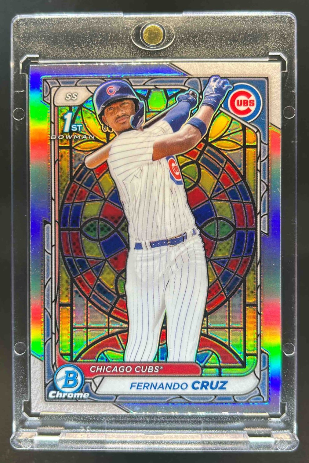 2024 Bowman Chrome Fernando Cruz Etched in Glass SP 1st Prospect #BCP-197 Cubs