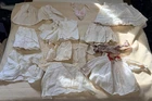 Antique Doll Clothing - Large Lot of Whites  as Found