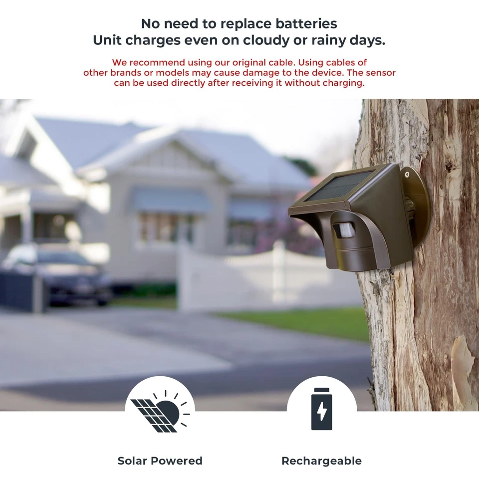 Solar Wireless Driveway Alarm, 1/2 Mile Long Range Motion Sensor & Outdoor De... - Image 3 of 4